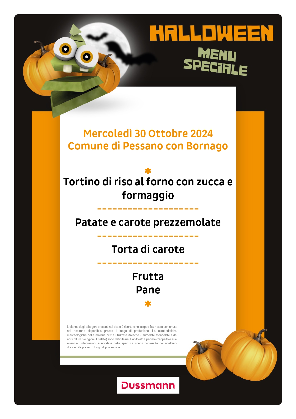 Menù speciale halloween 